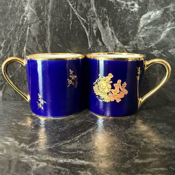 LIMOGES Porcelain Teacups and Saucers (Set of 2) - Picture 3 of 16